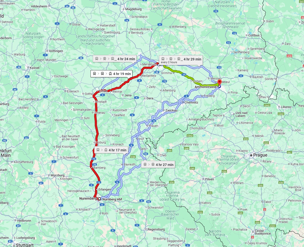 Anreise von Nürnberg Zu Dresden Über 