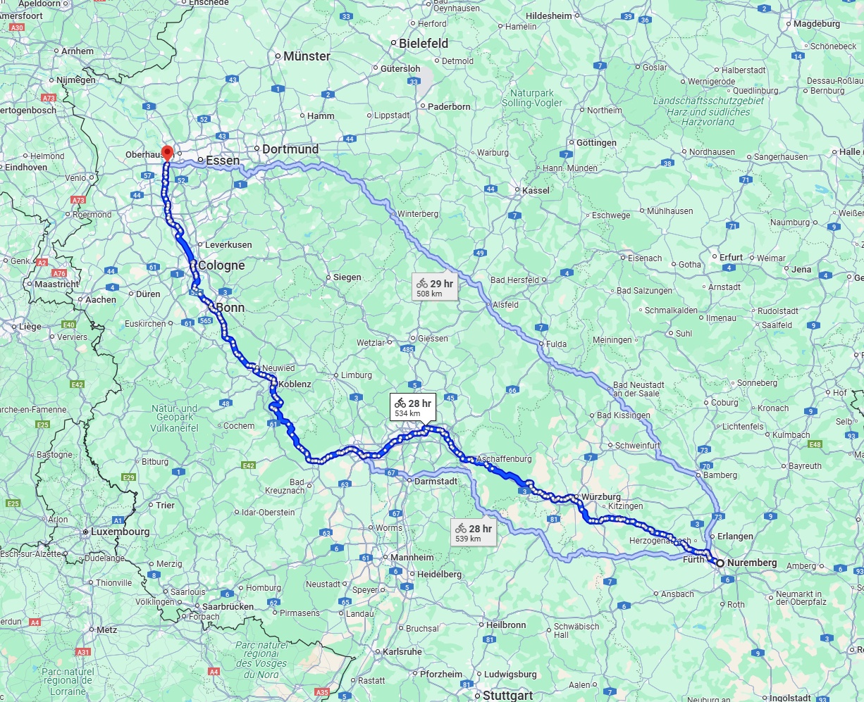 Anreise von Nürnberg Zu Duisburg Über 