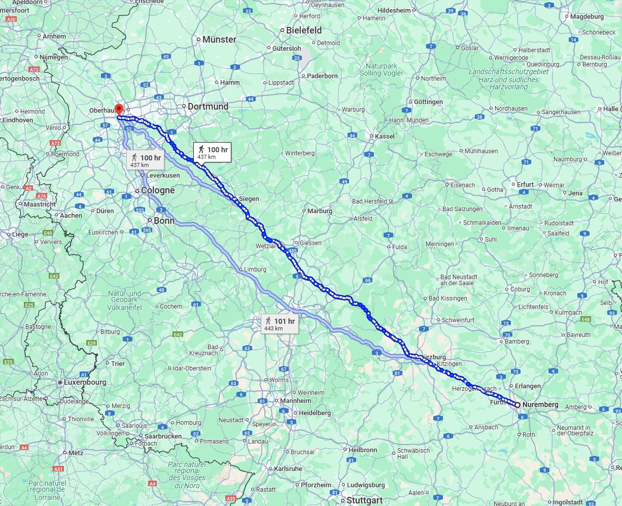 Anreise von Nürnberg Zu Duisburg Über 
