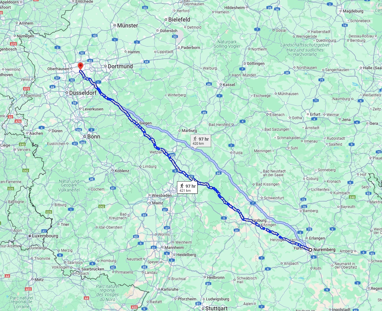 Anreise von Nürnberg Zu Essen Über 