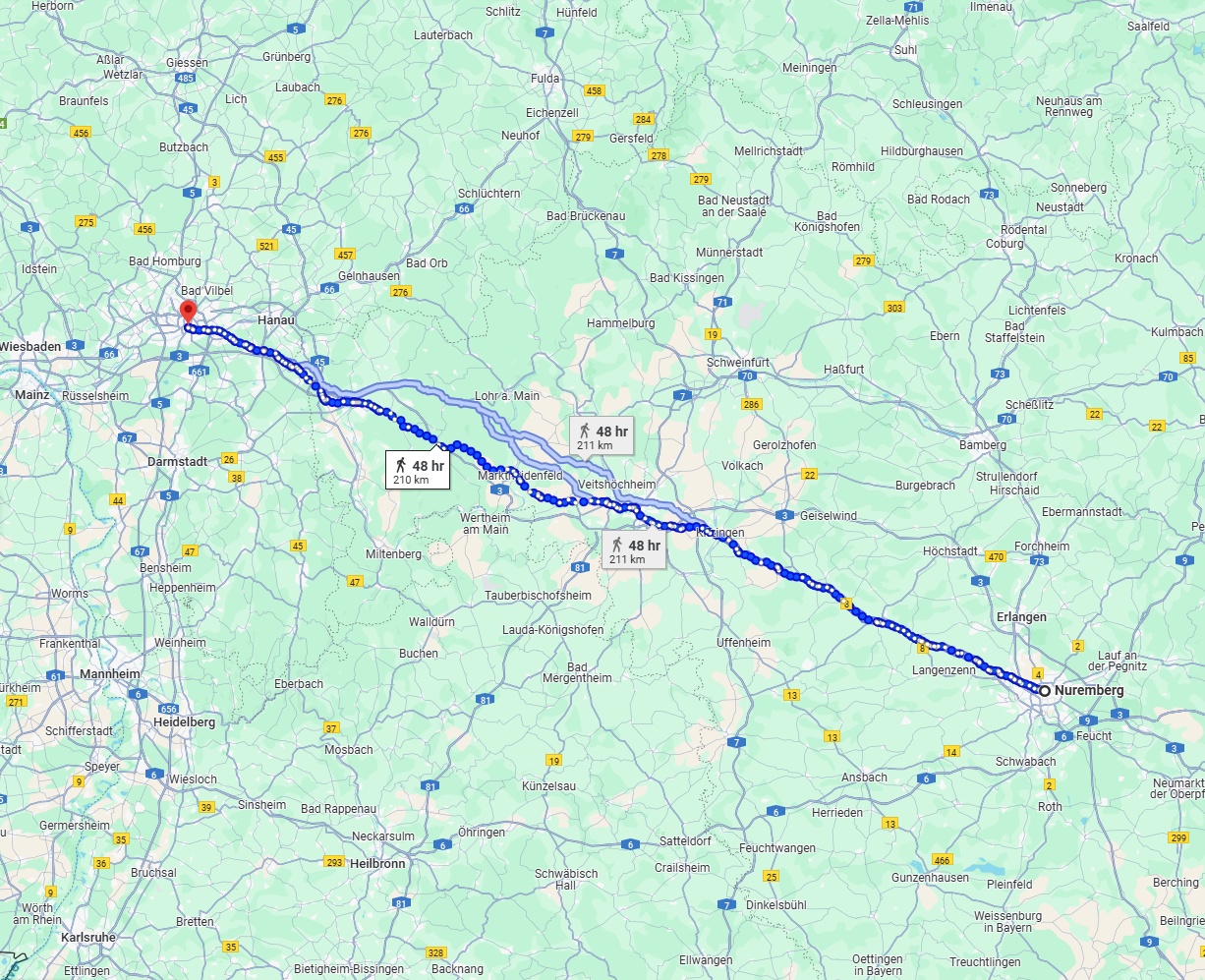 Anreise von Nürnberg Zu Frankfurt am Main Über 