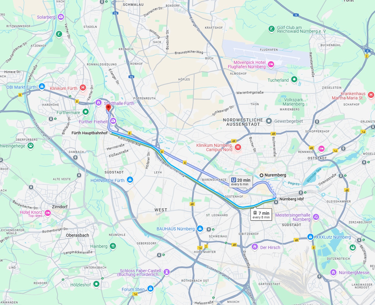 Anreise von Nürnberg Zu Fürth Über 