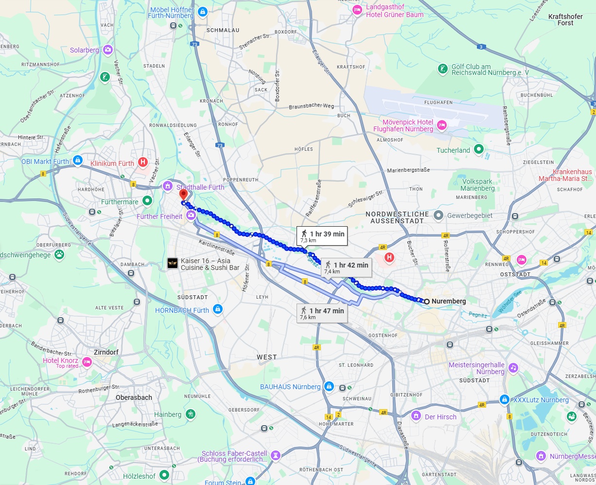 Anreise von Nürnberg Zu Fürth Über 