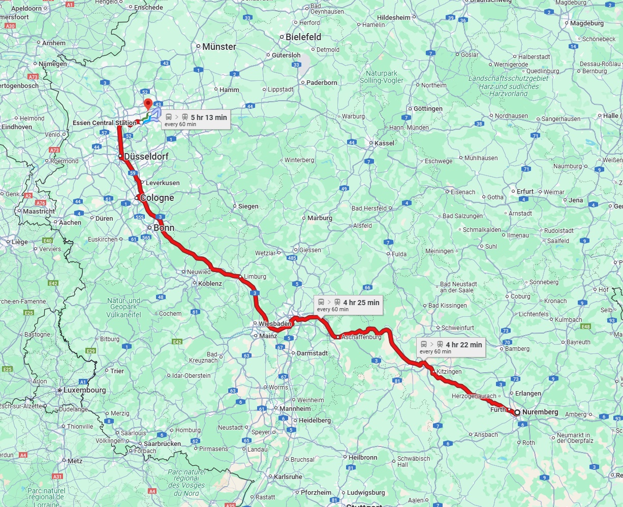 Anreise von Nürnberg Zu Gelsenkirchen Über 
