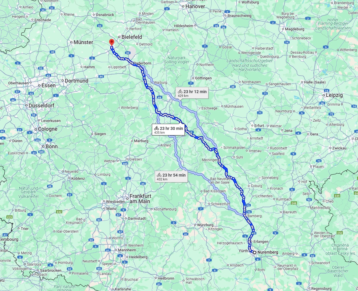 Anreise von Nürnberg Zu Gütersloh Über 