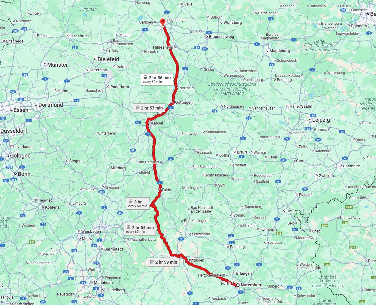 Anreise von Nürnberg Zu Hannover Über 