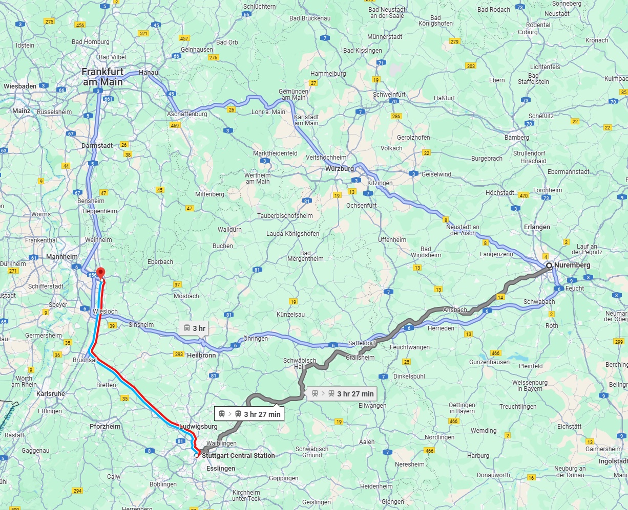 Anreise von Nürnberg Zu Heidelberg Über 
