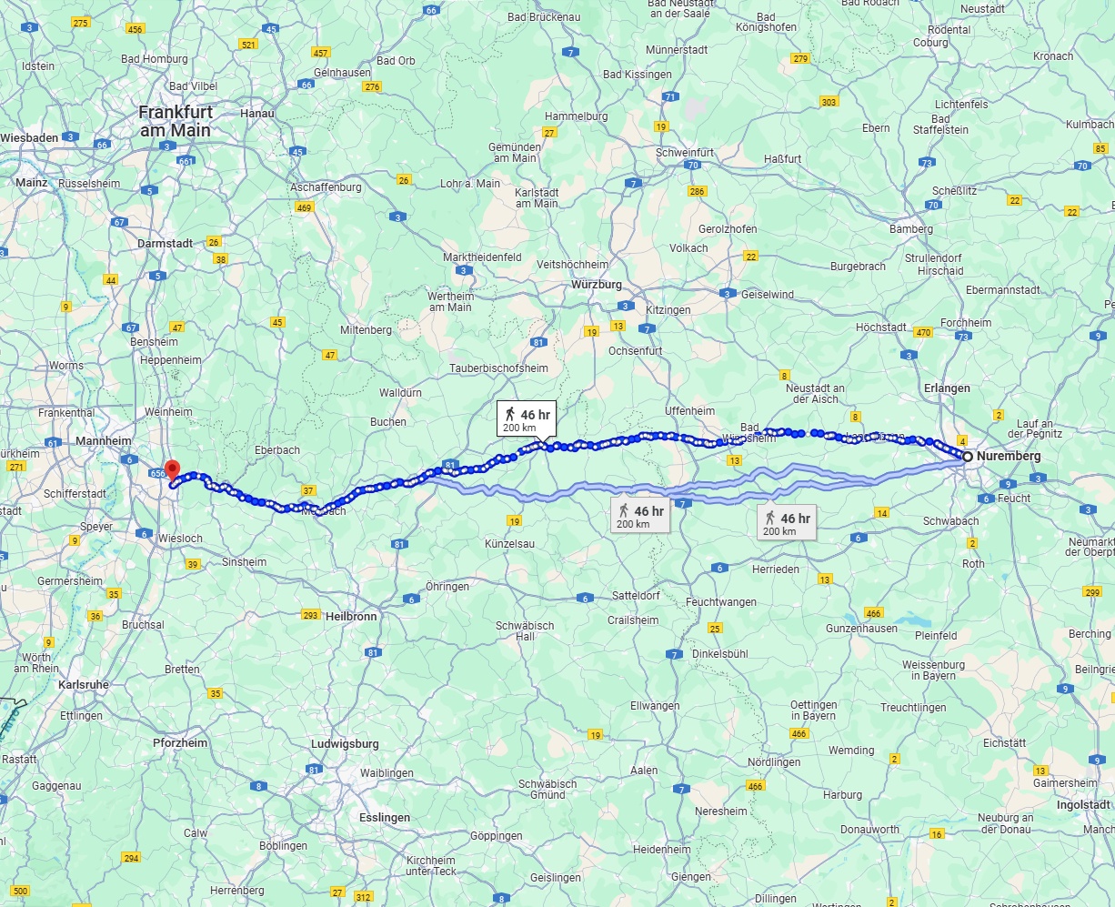 Anreise von Nürnberg Zu Heidelberg Über 
