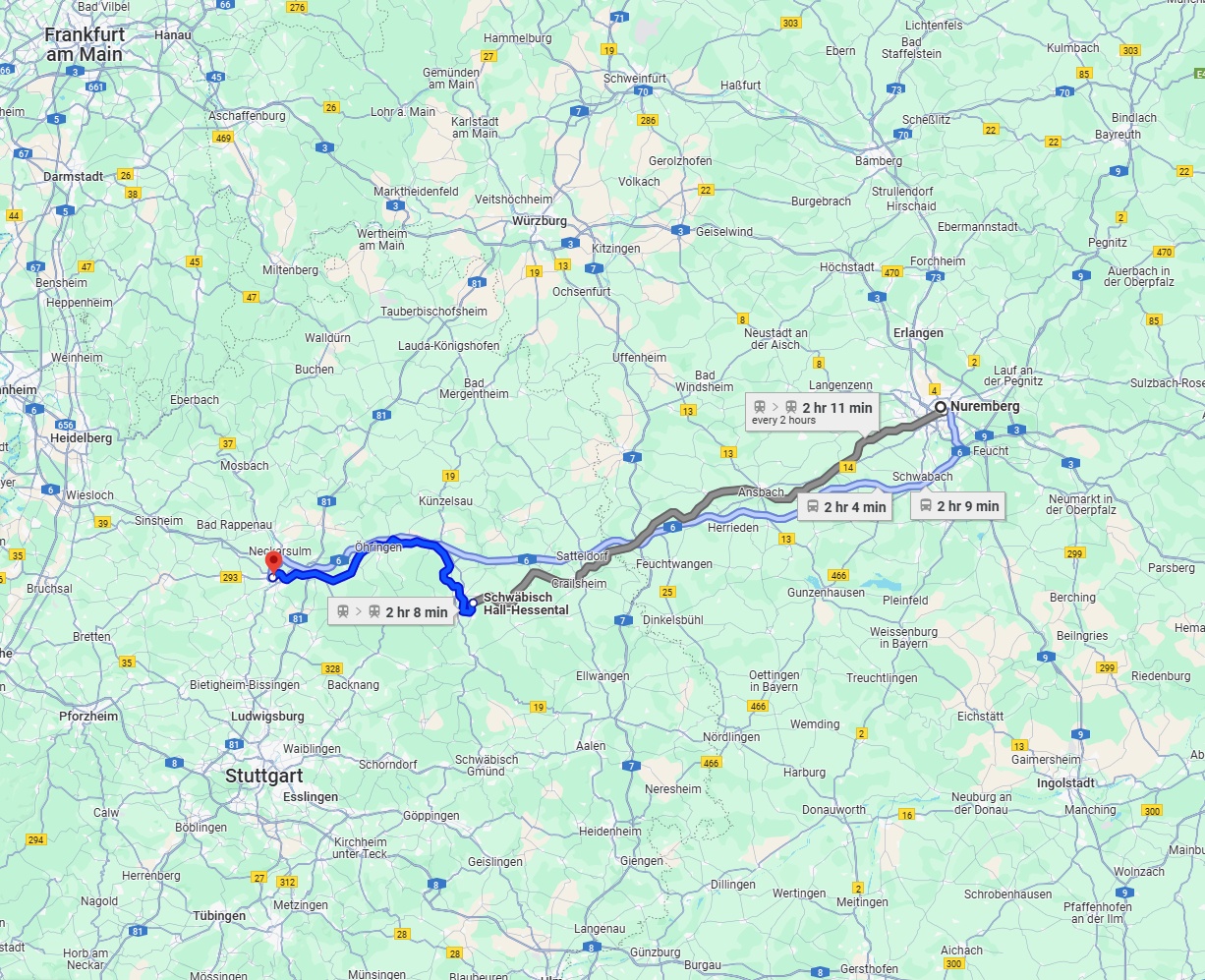 Anreise von Nürnberg Zu Heilbronn Über 