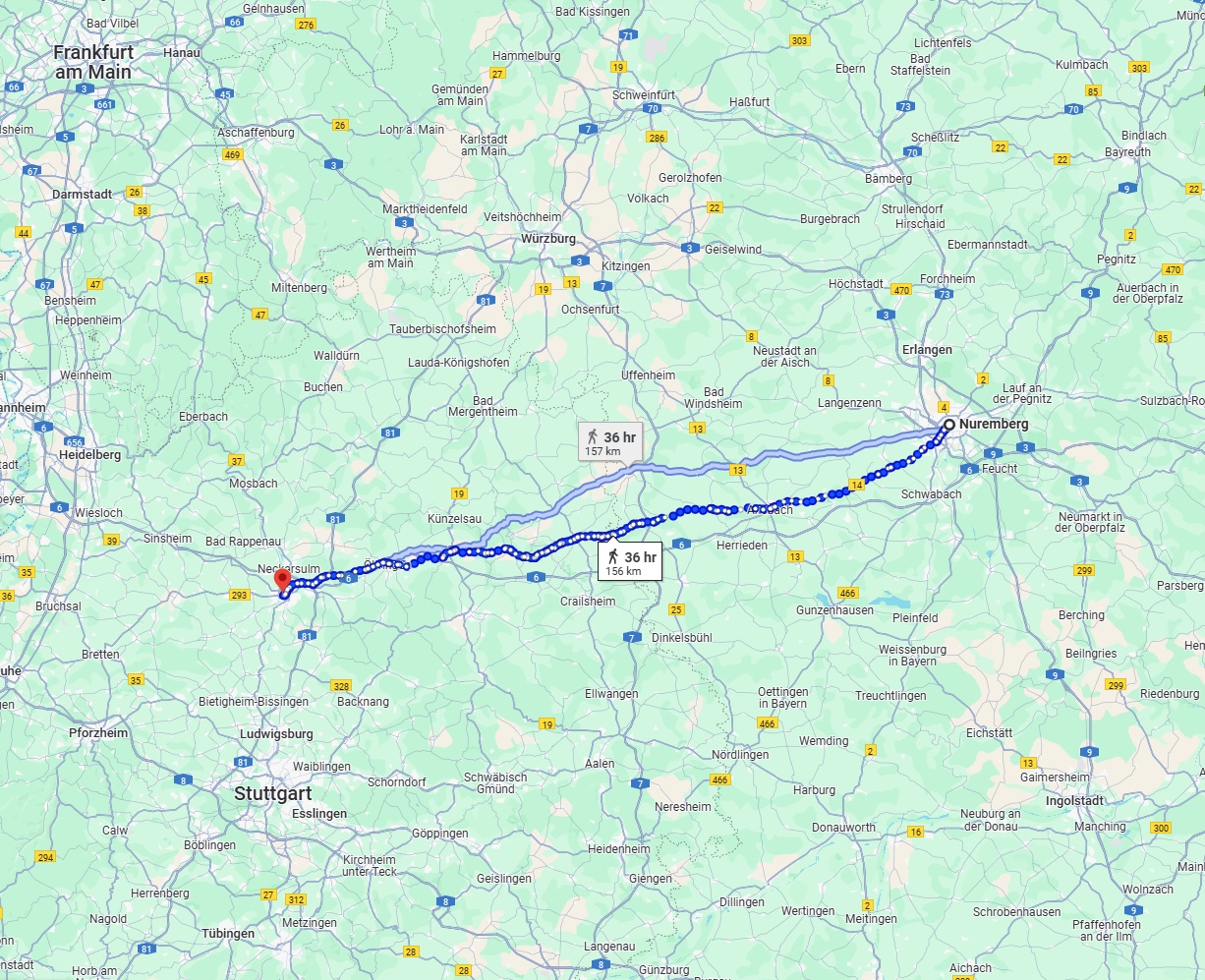 Anreise von Nürnberg Zu Heilbronn Über 