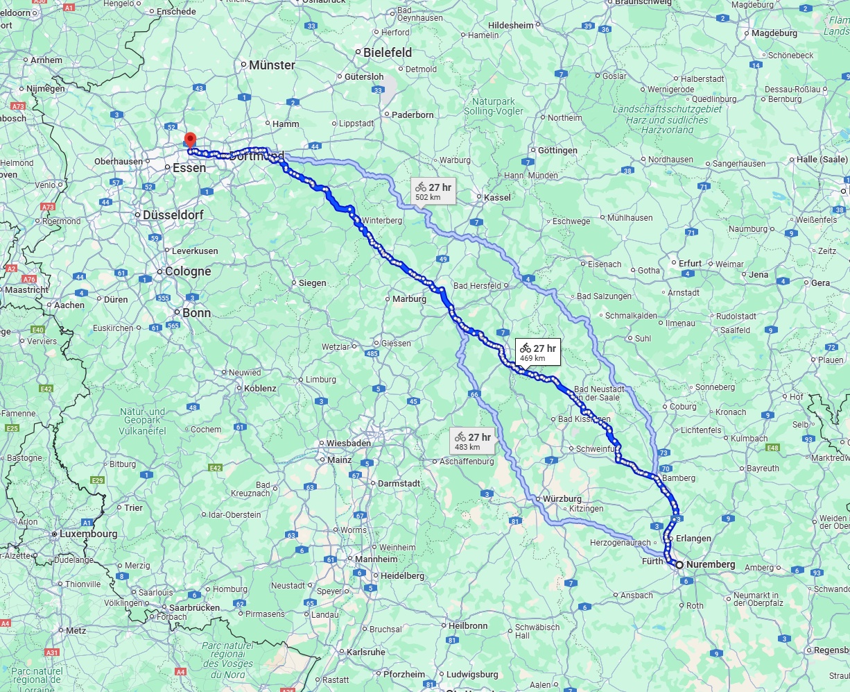 Anreise von Nürnberg Zu Herne Über 