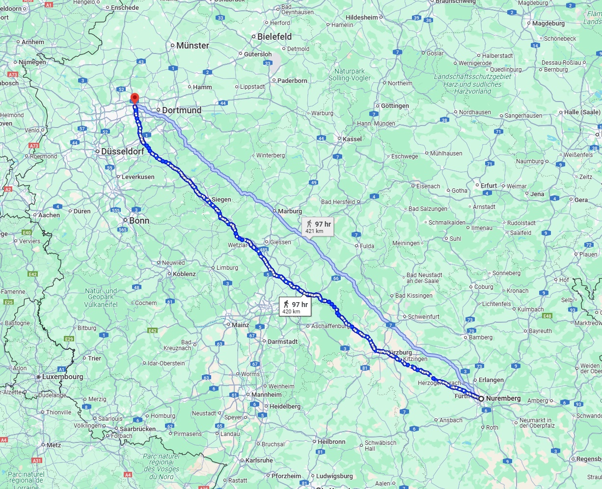 Anreise von Nürnberg Zu Herne Über 