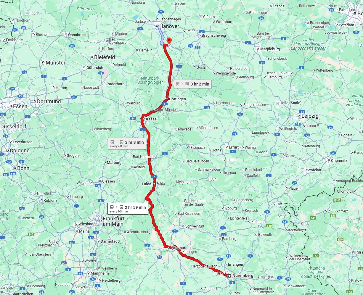 Anreise von Nürnberg Zu Hildesheim Über 