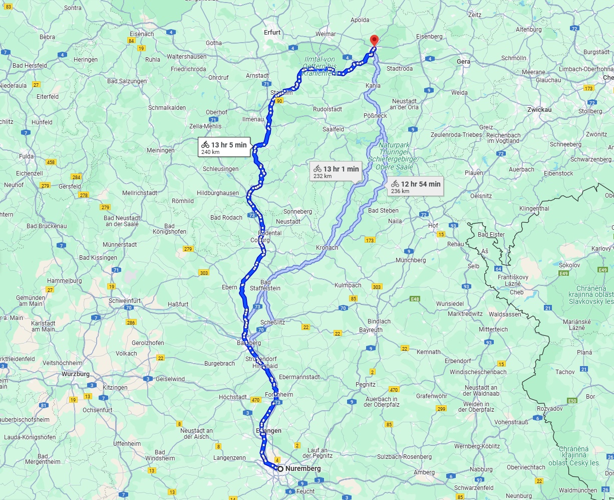 Anreise von Nürnberg Zu Jena Über 