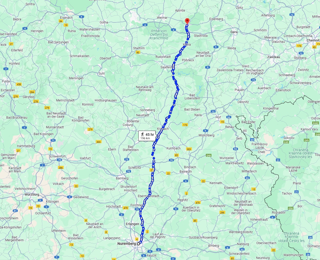 Anreise von Nürnberg Zu Jena Über 