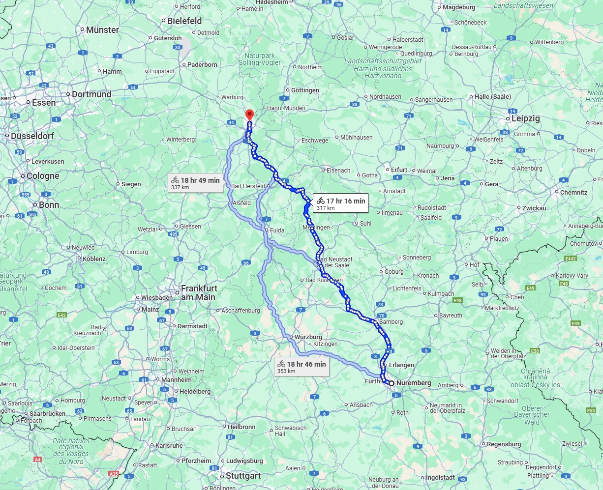 Anreise von Nürnberg Zu Kassel Über 