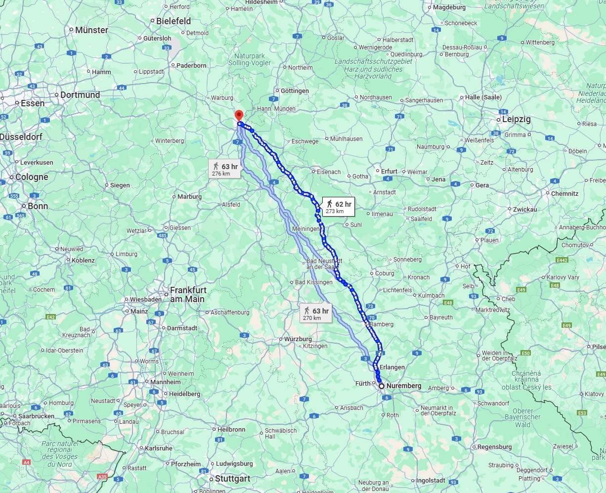 Anreise von Nürnberg Zu Kassel Über 