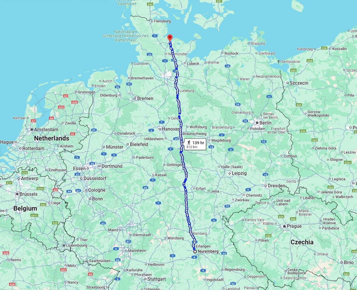 Anreise von Nürnberg Zu Kiel Über 