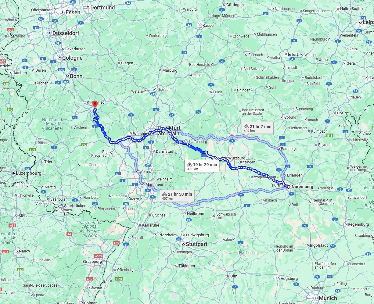 Anreise von Nürnberg Zu Koblenz Über 