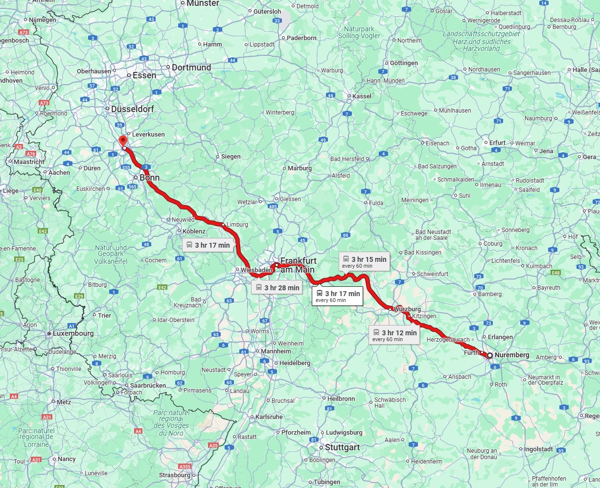 Anreise von Nürnberg Zu Köln Über 