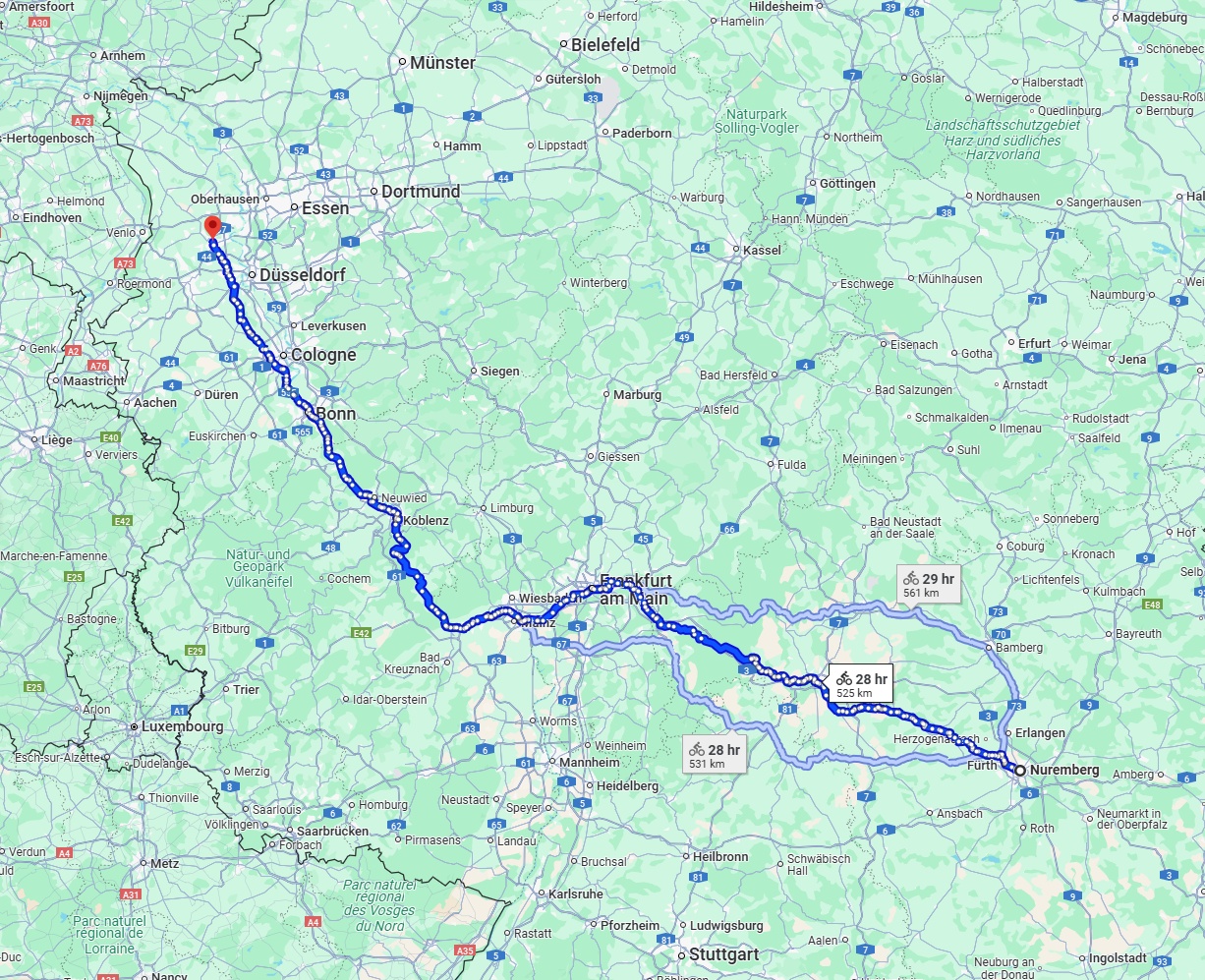 Anreise von Nürnberg Zu Krefeld Über 