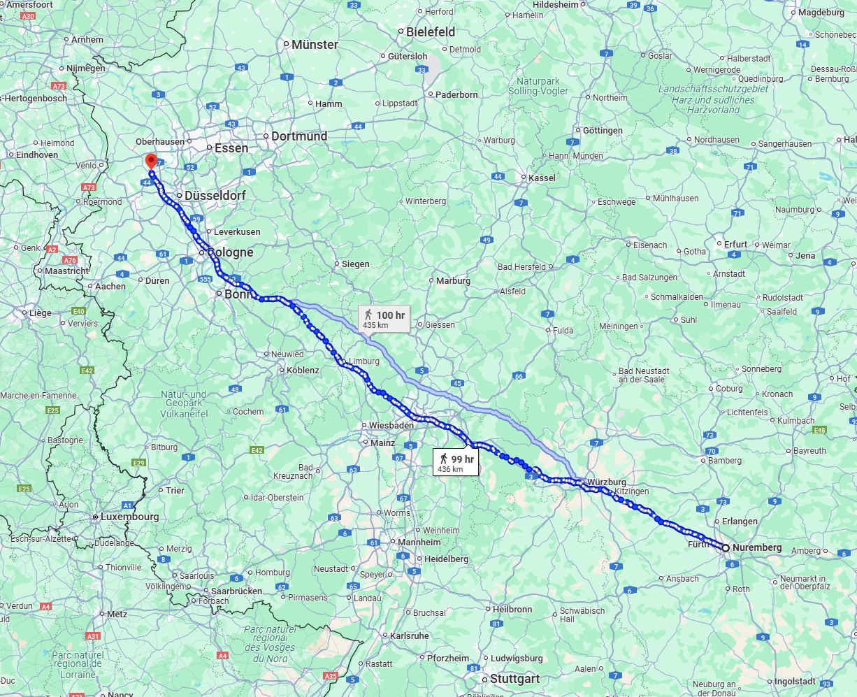 Anreise von Nürnberg Zu Krefeld Über 