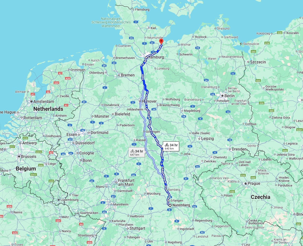 Anreise von Nürnberg Zu Lübeck Über 