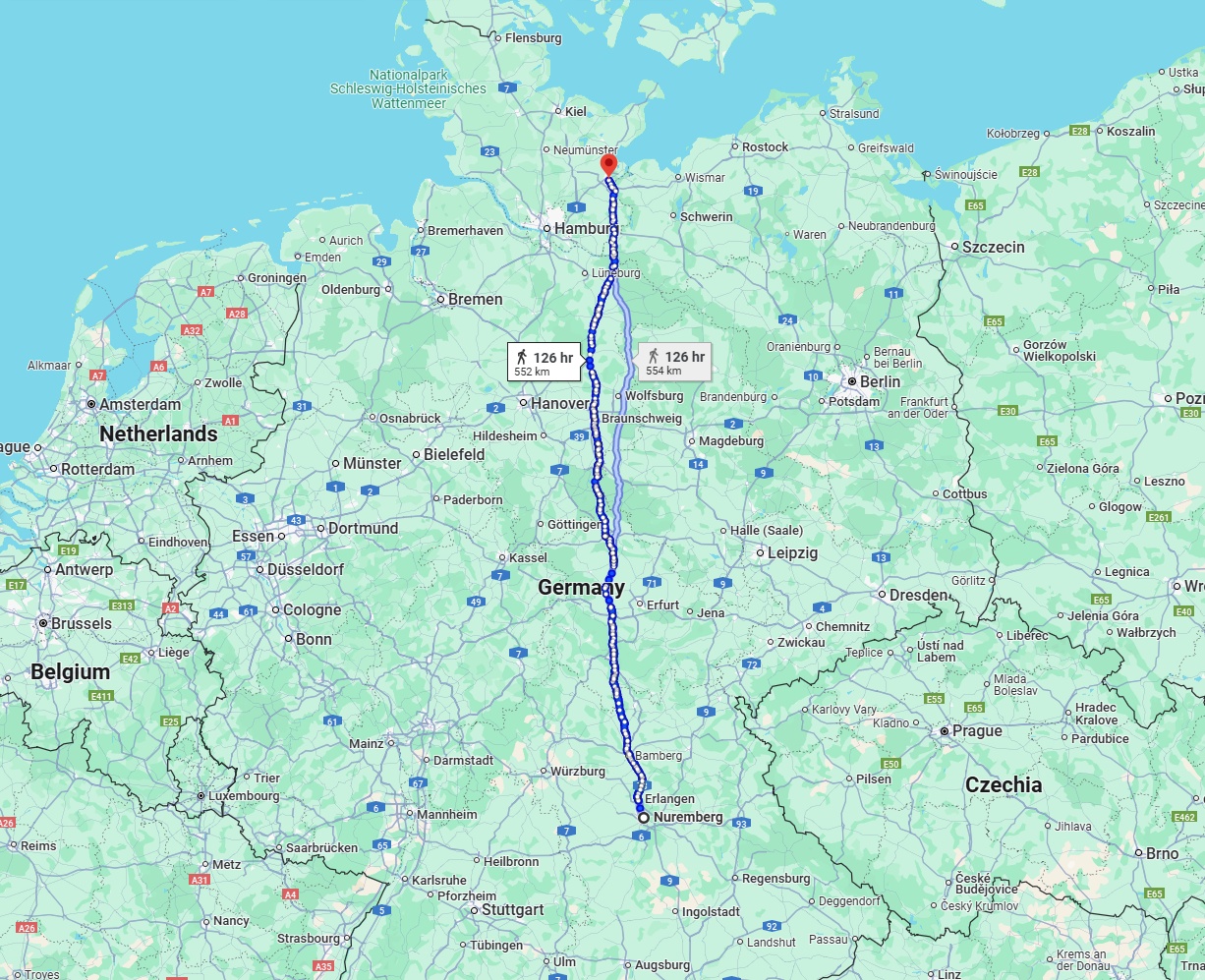 Anreise von Nürnberg Zu Lübeck Über 