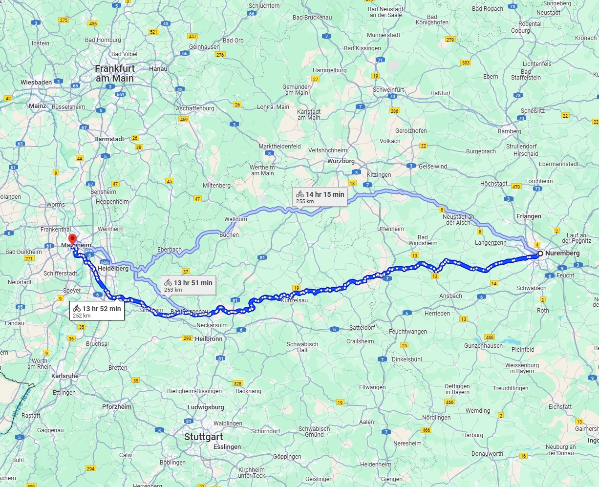 Anreise von Nürnberg Zu Ludwigshafen am Rhein Über 