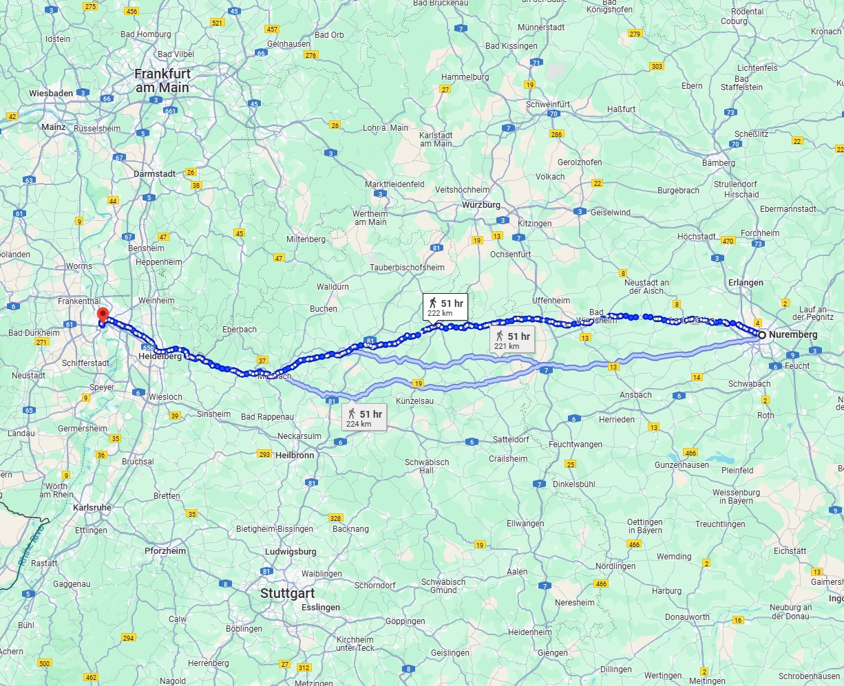 Anreise von Nürnberg Zu Ludwigshafen am Rhein Über 