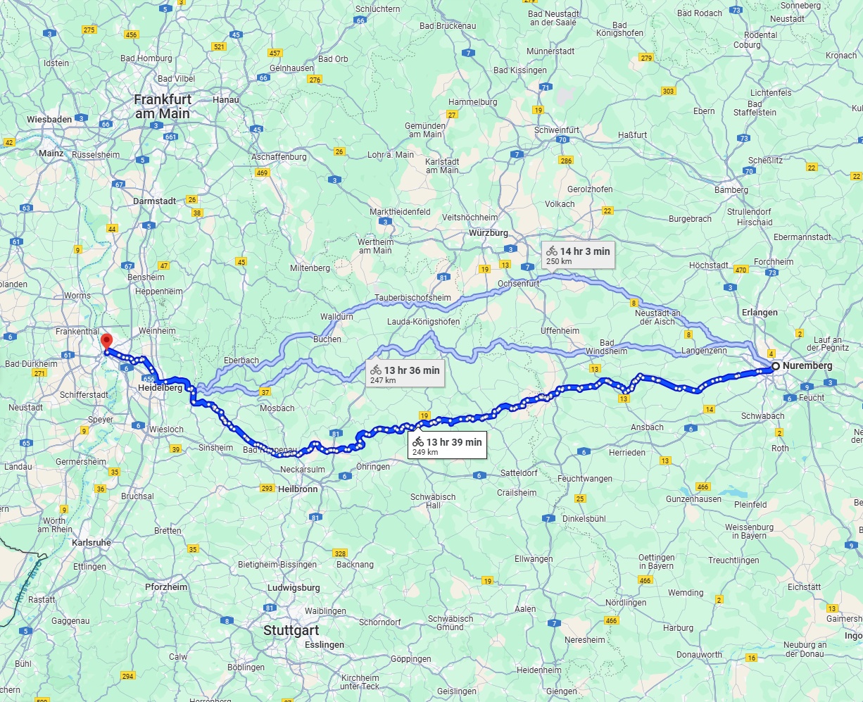 Anreise von Nürnberg Zu Mannheim Über 
