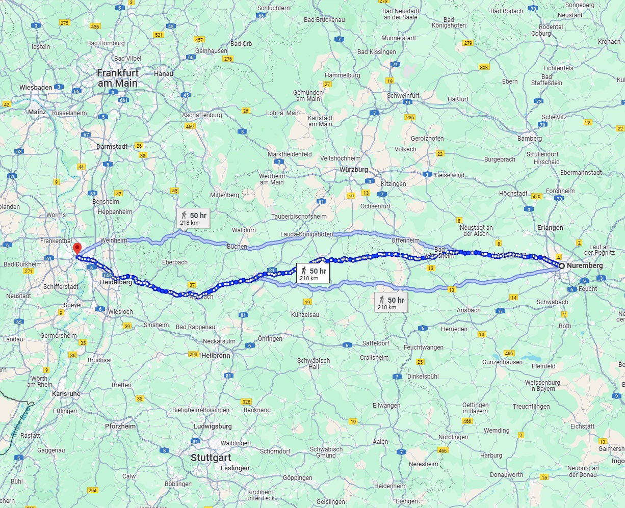 Anreise von Nürnberg Zu Mannheim Über 