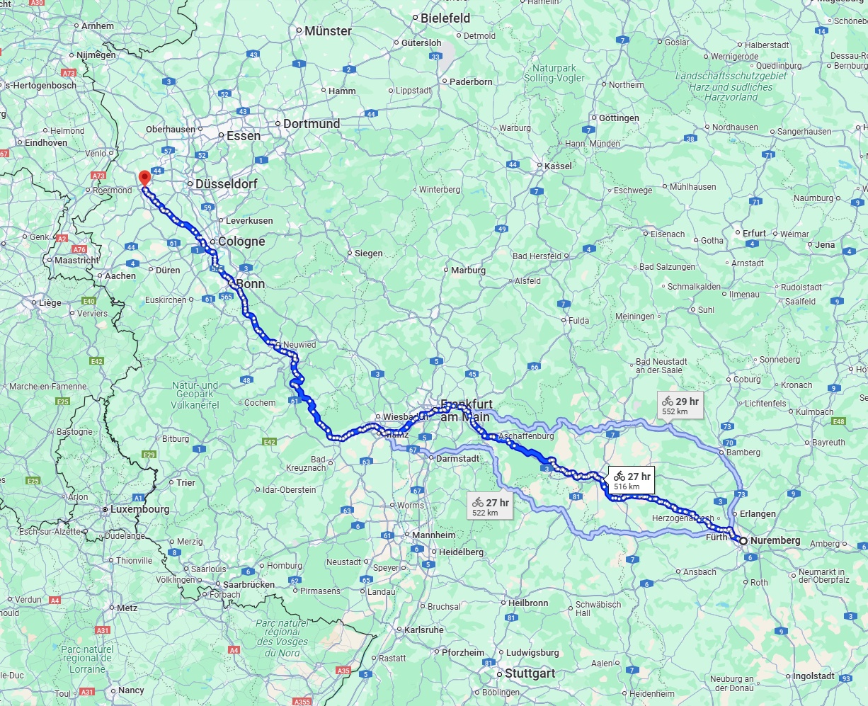 Anreise von Nürnberg Zu Mönchengladbach Über 