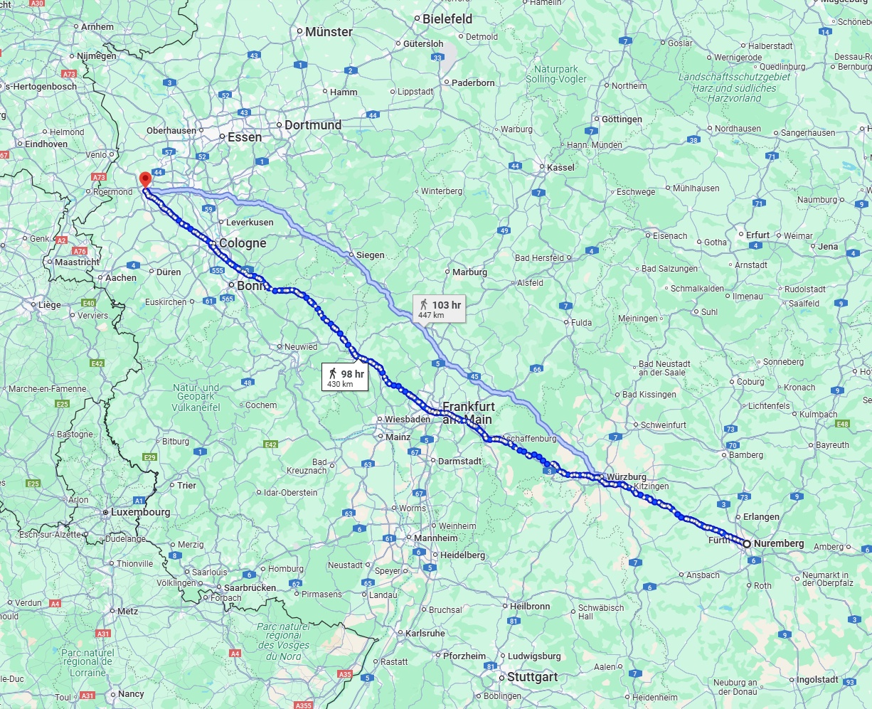Anreise von Nürnberg Zu Mönchengladbach Über 