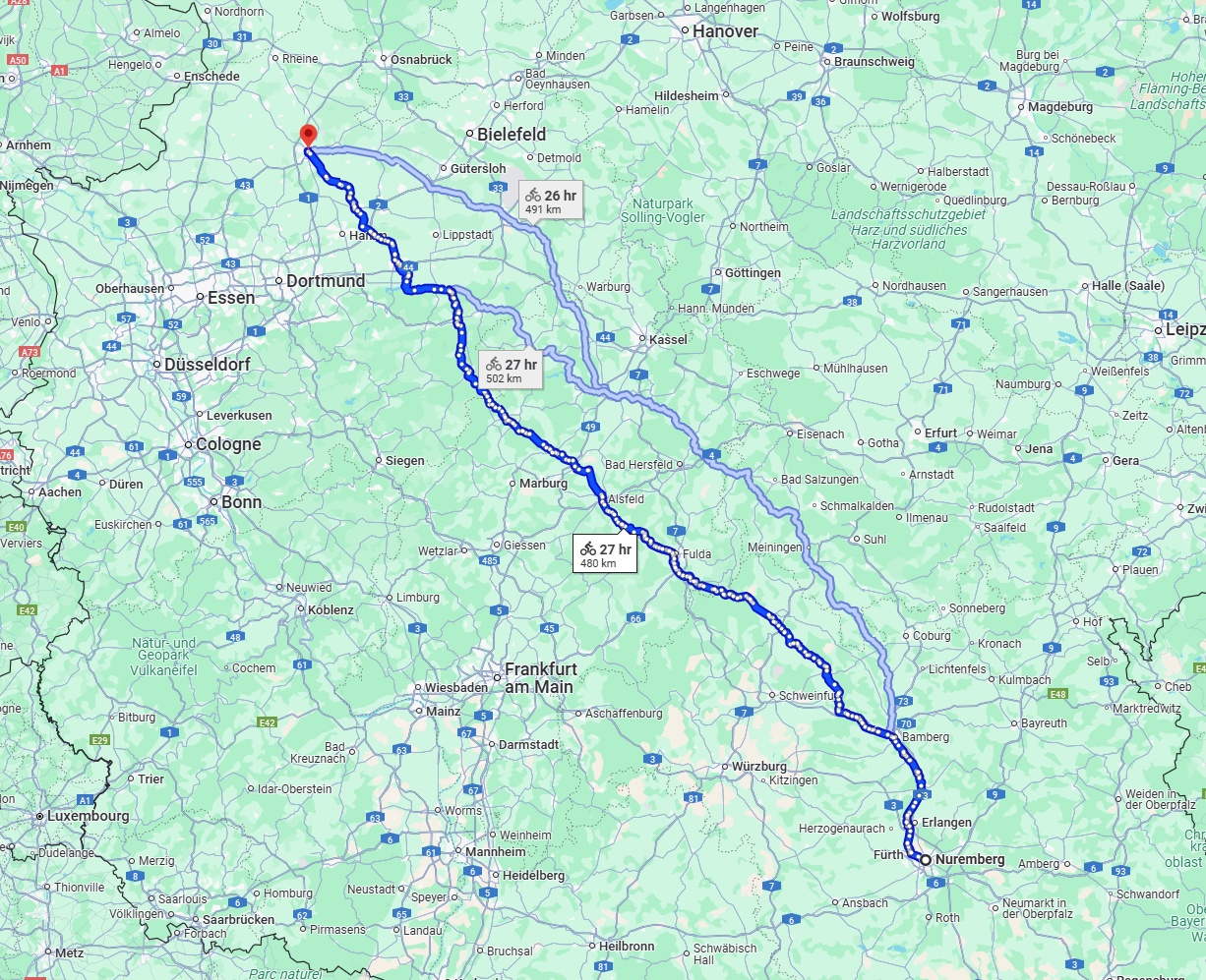 Anreise von Nürnberg Zu Münster Über 
