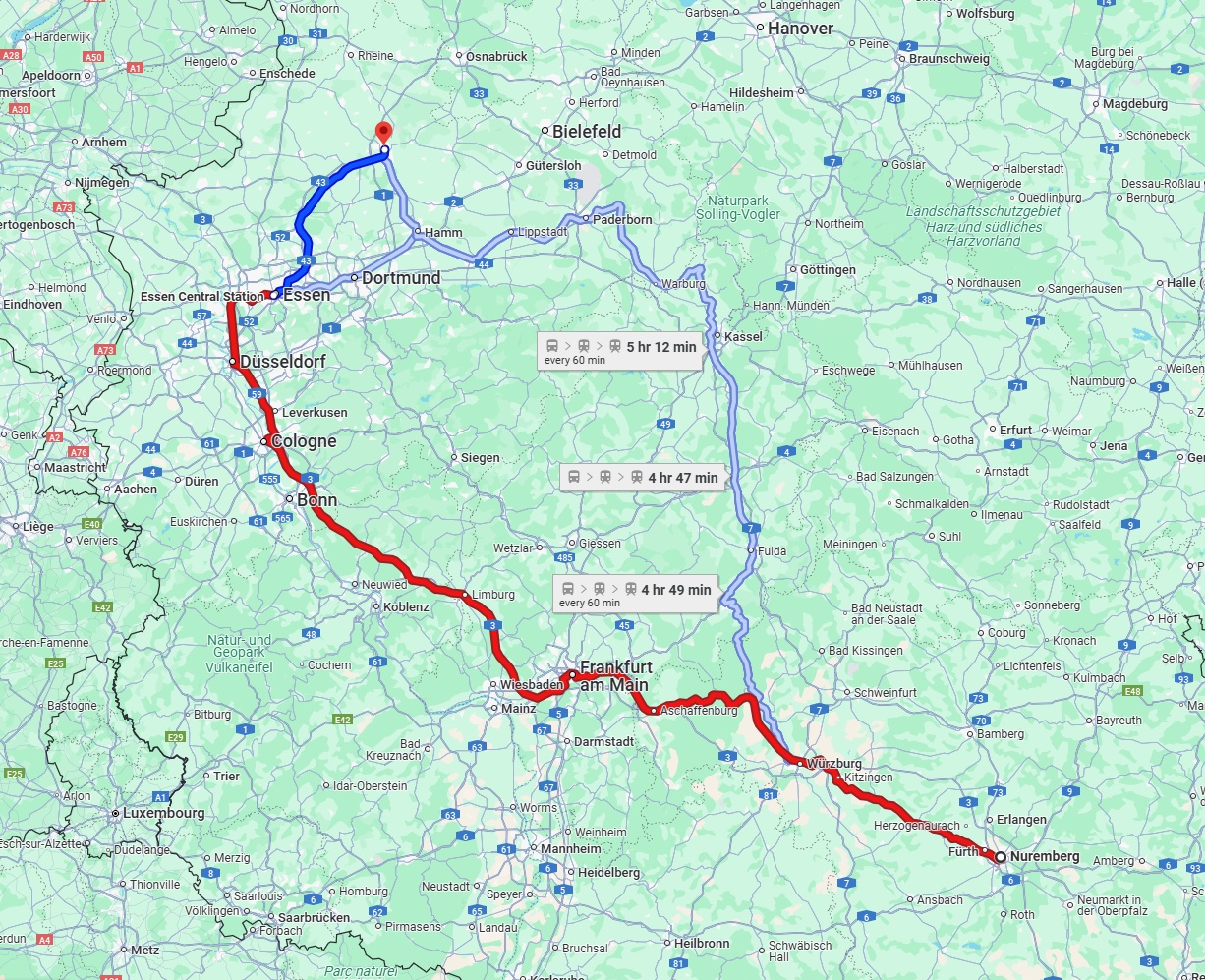 Anreise von Nürnberg Zu Münster Über 
