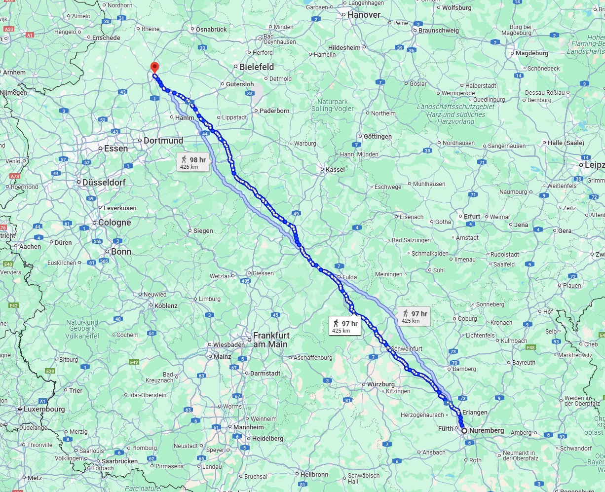 Anreise von Nürnberg Zu Münster Über 