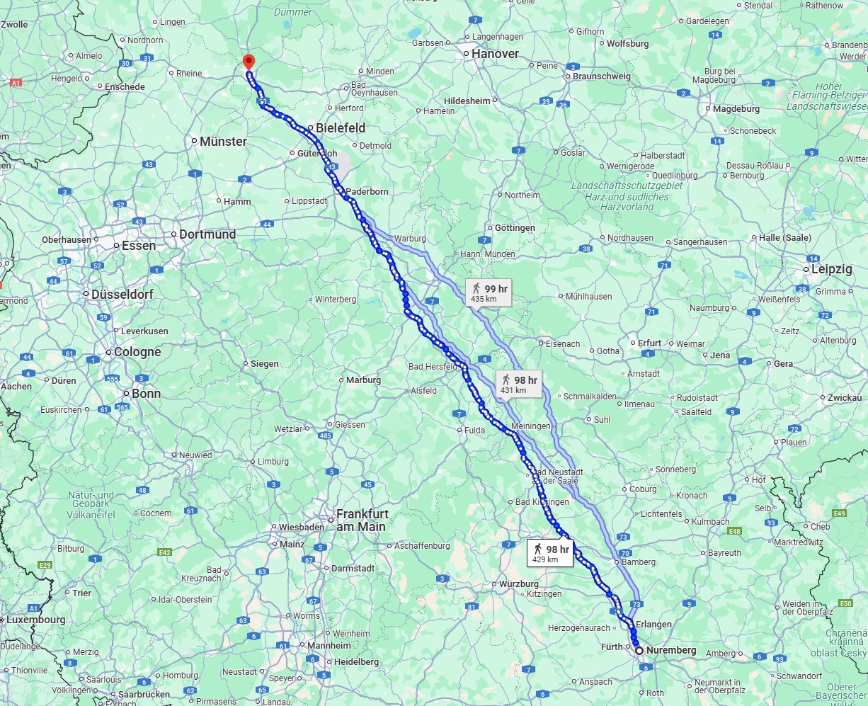 Anreise von Nürnberg Zu Osnabrück Über 