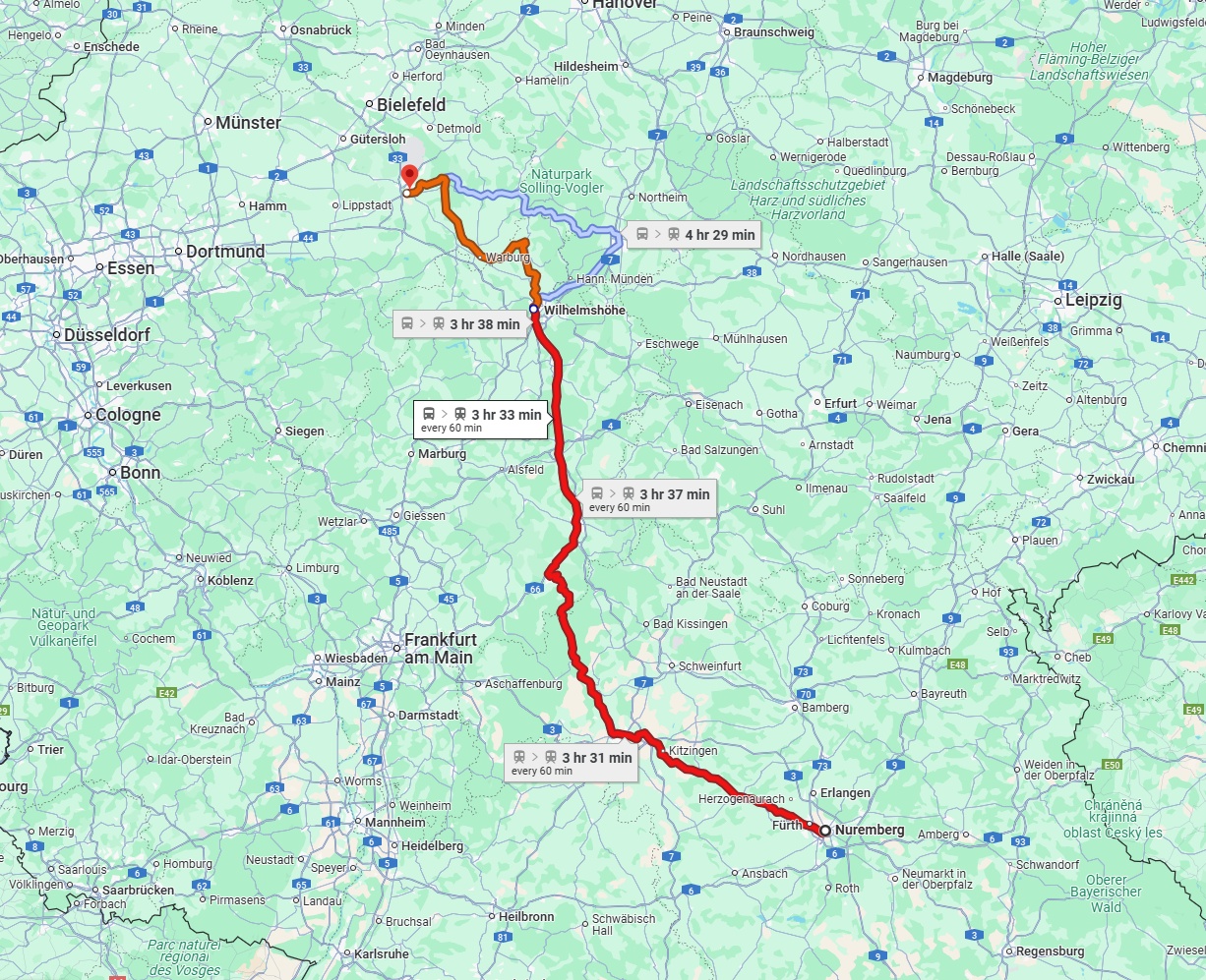 Anreise von Nürnberg Zu Paderborn Über 