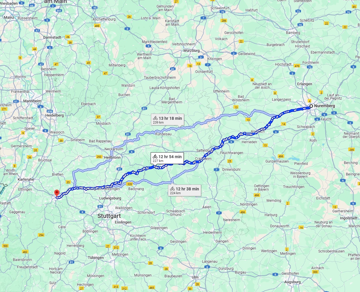 Anreise von Nürnberg Zu Pforzheim Über 