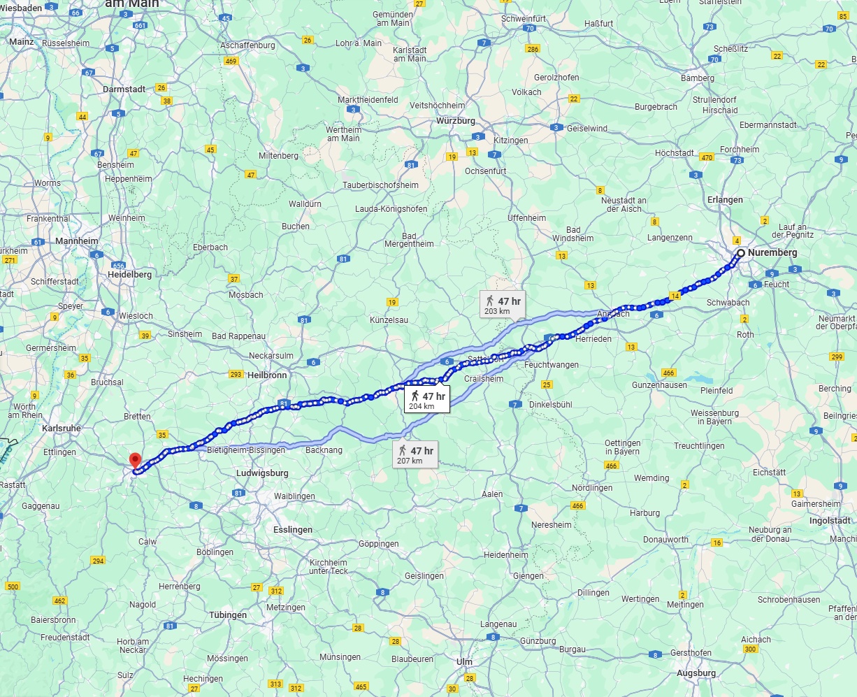Anreise von Nürnberg Zu Pforzheim Über 