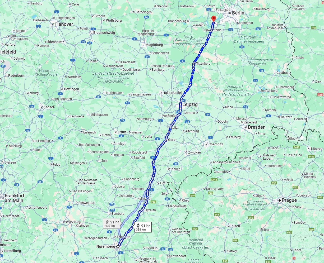 Anreise von Nürnberg Zu Potsdam Über 
