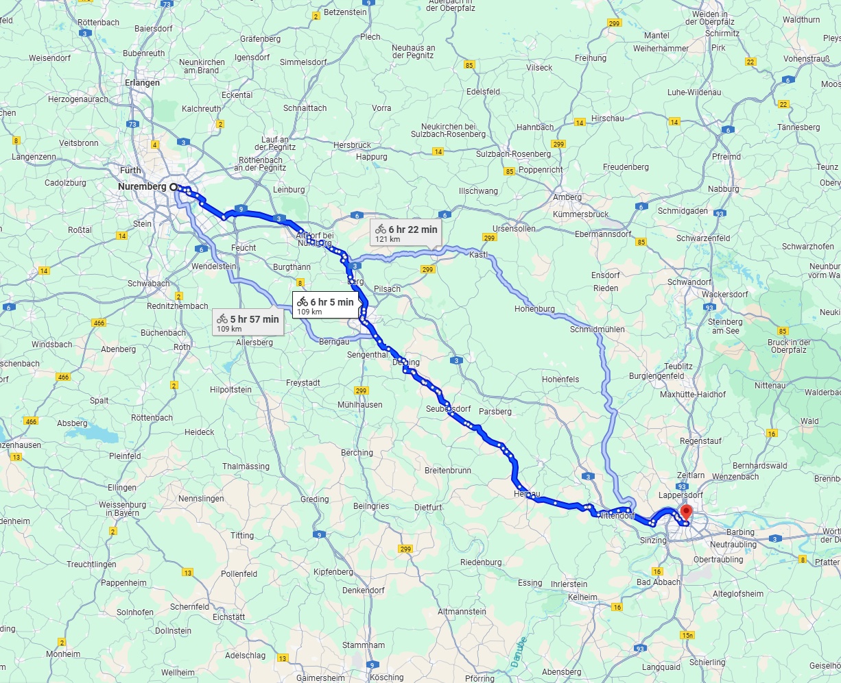 Anreise von Nürnberg Zu Regensburg Über 