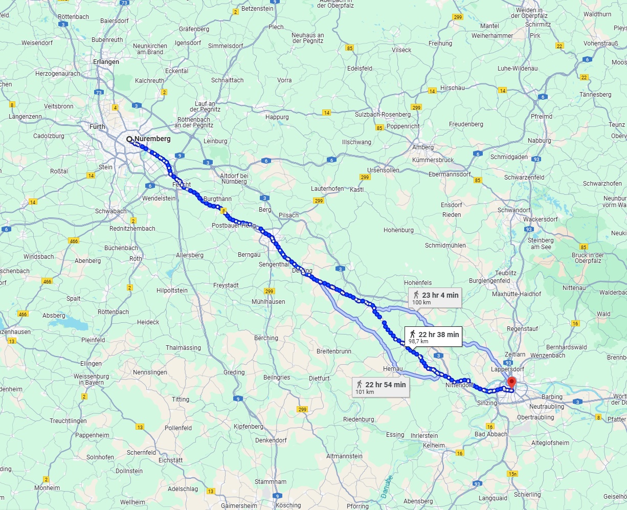 Anreise von Nürnberg Zu Regensburg Über 