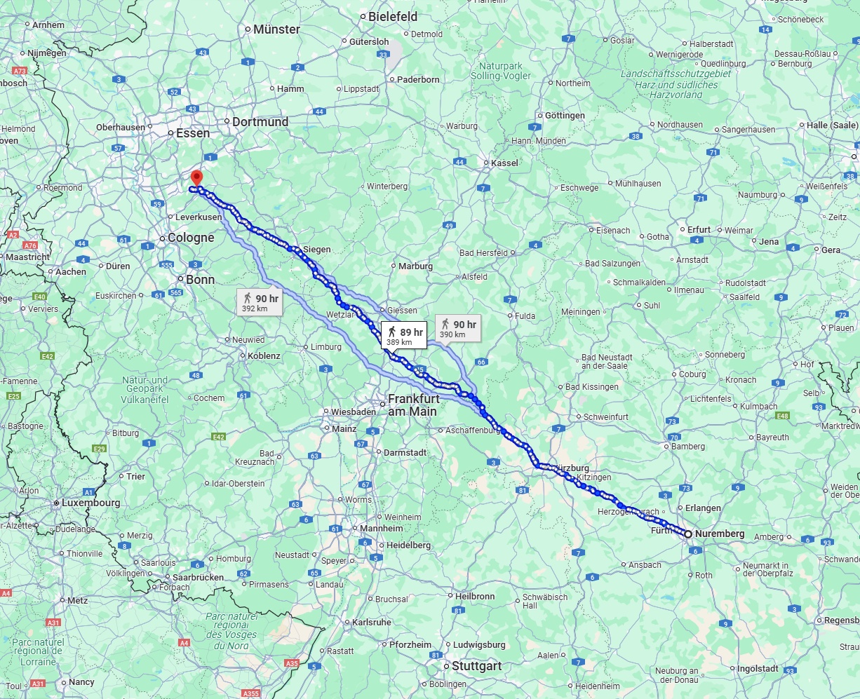 Anreise von Nürnberg Zu Remscheid Über 