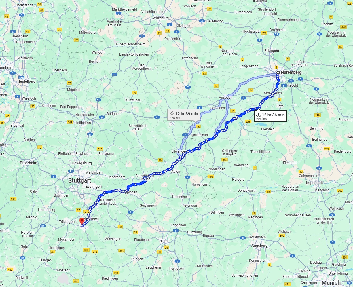 Anreise von Nürnberg Zu Reutlingen Über 