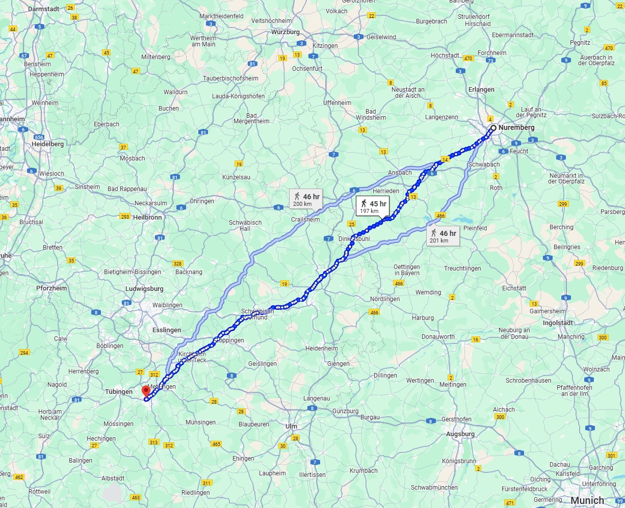 Anreise von Nürnberg Zu Reutlingen Über 