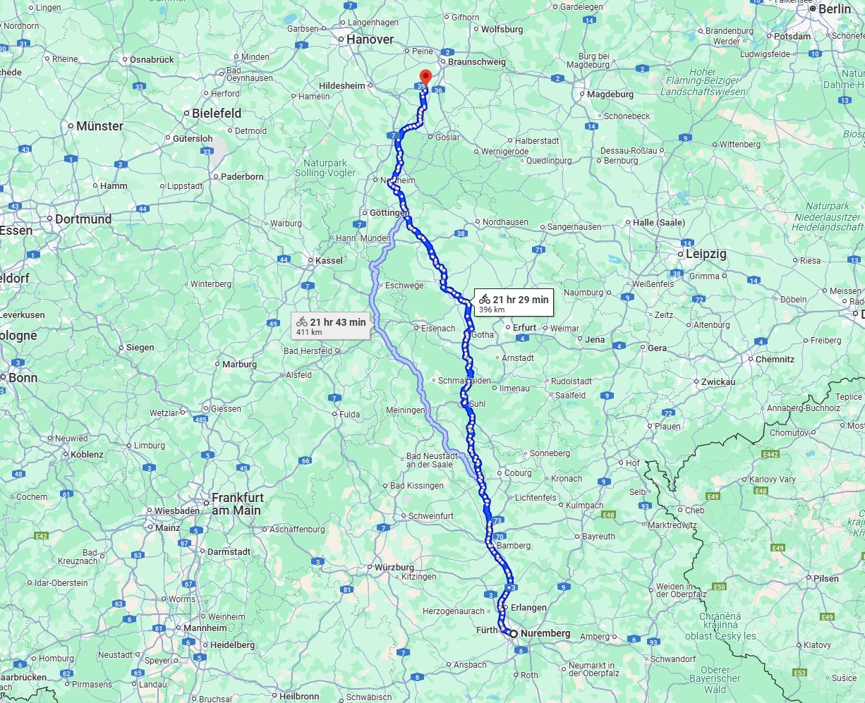 Anreise von Nürnberg Zu Salzgitter Über 