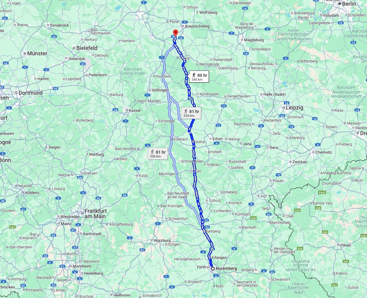 Anreise von Nürnberg Zu Salzgitter Über 