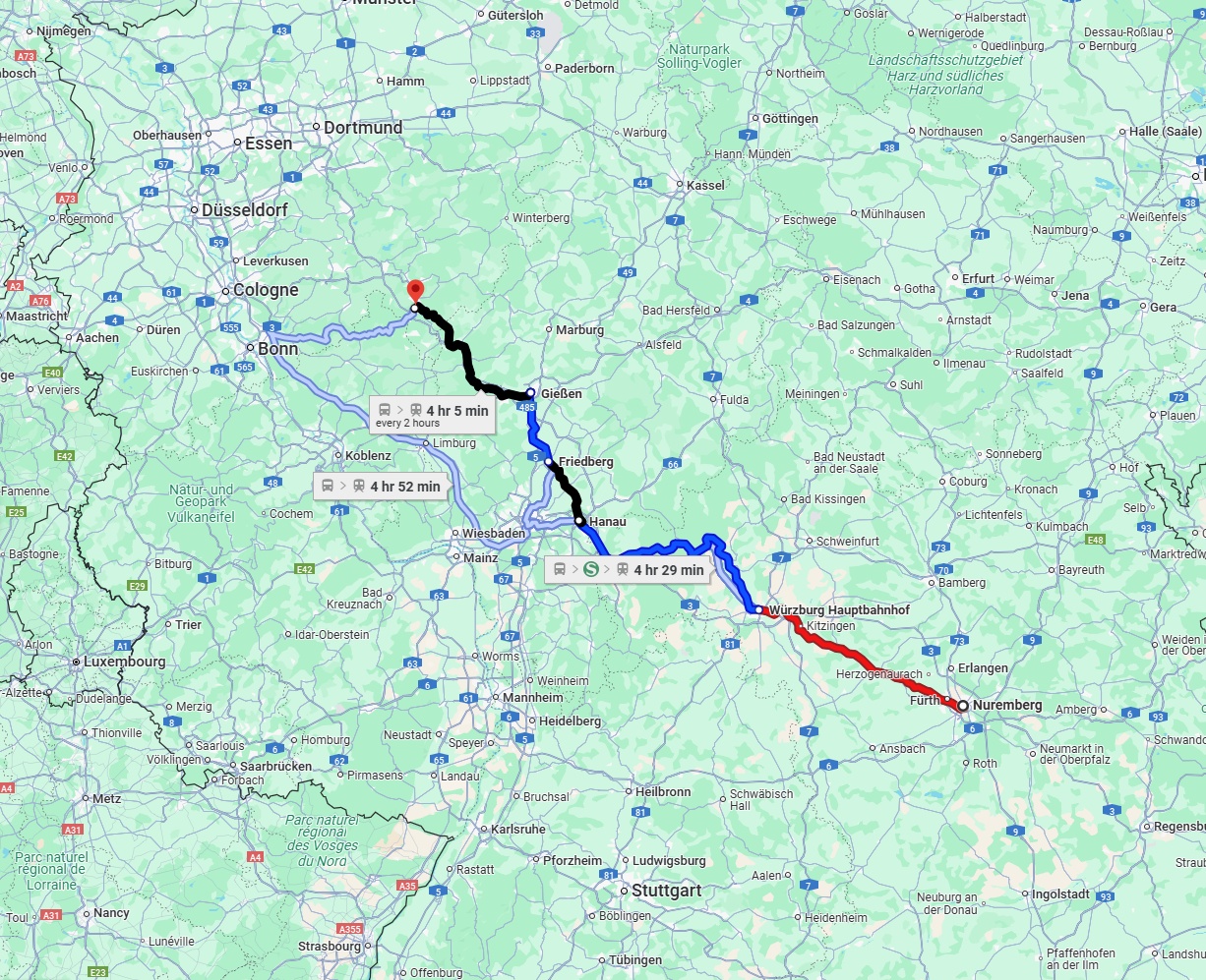 Anreise von Nürnberg Zu Siegen Über 